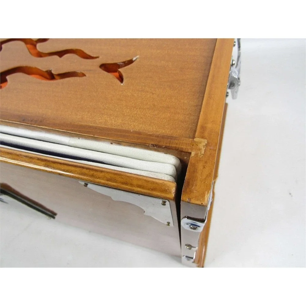 Kartar Harmonium Concert Style 3.25 Octave Teak Tun Wood Excellent 2 Brass Reeds